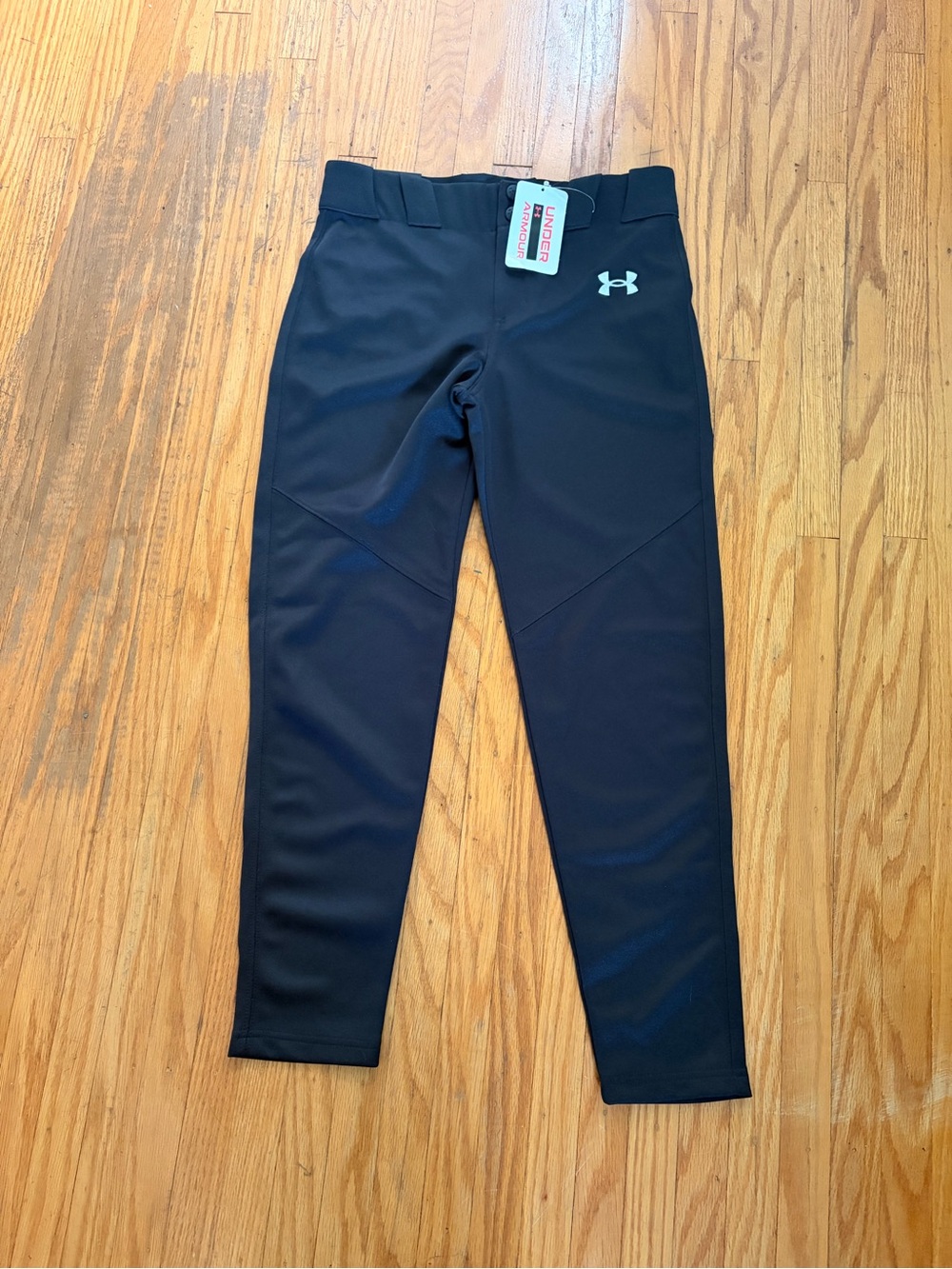 NWT Under Armour Kids Black Baseball Pants with Logo